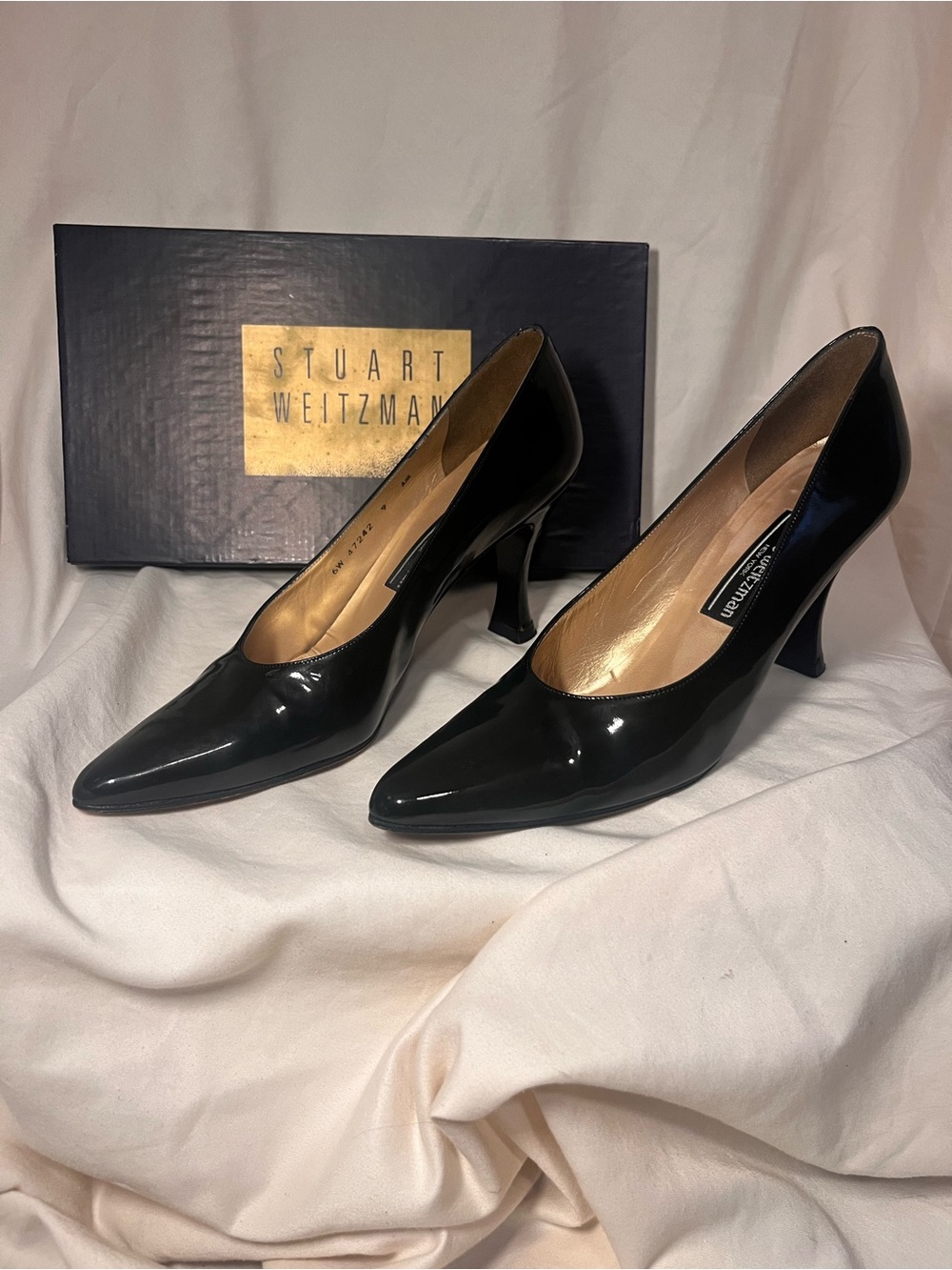 Stuart Weitzman Patented Leather Heels | Collector Orig. Box | Vintage 90